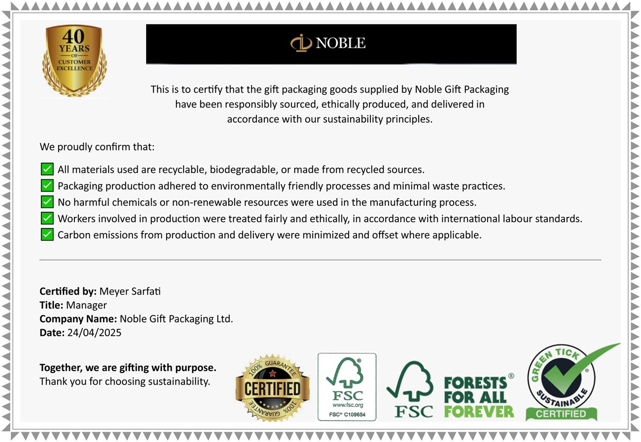 NOBLE Sustainability Certificate