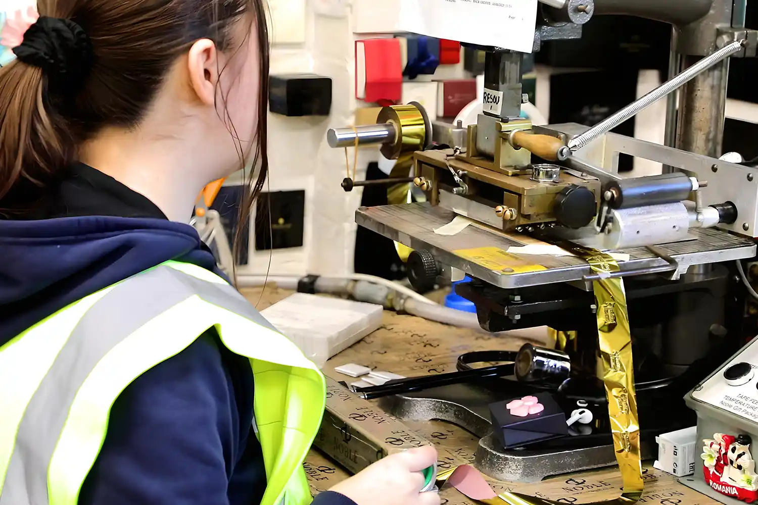 Noble Luxury packaging - production site - foil stamping machine